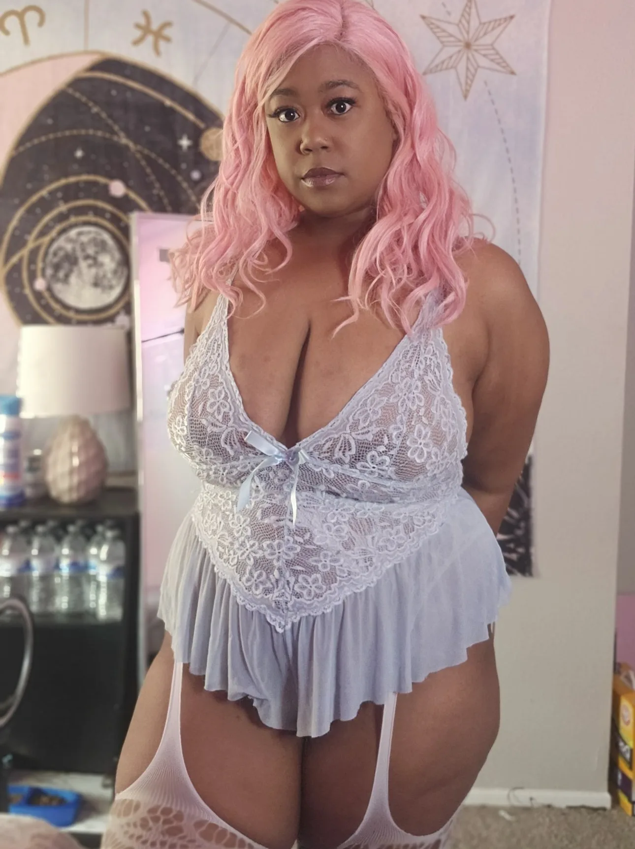 Sweet Young Ebony Tied Up and Spread Open