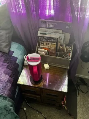 Bed and night stand photo set
