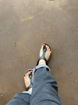Naked and bare feet with and without shoes
