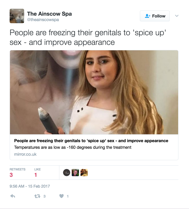freezing genitals