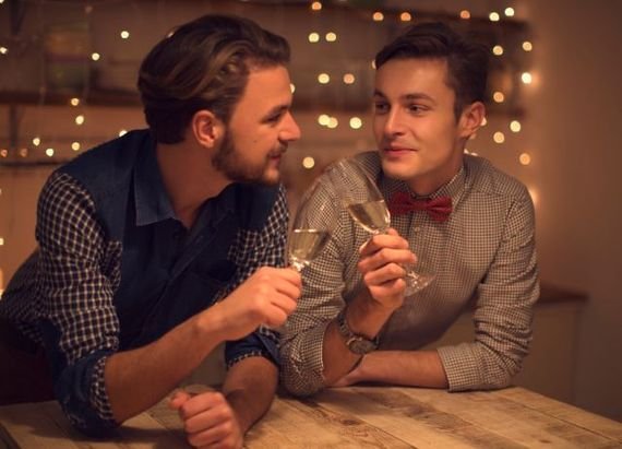 gay sexy couple talking