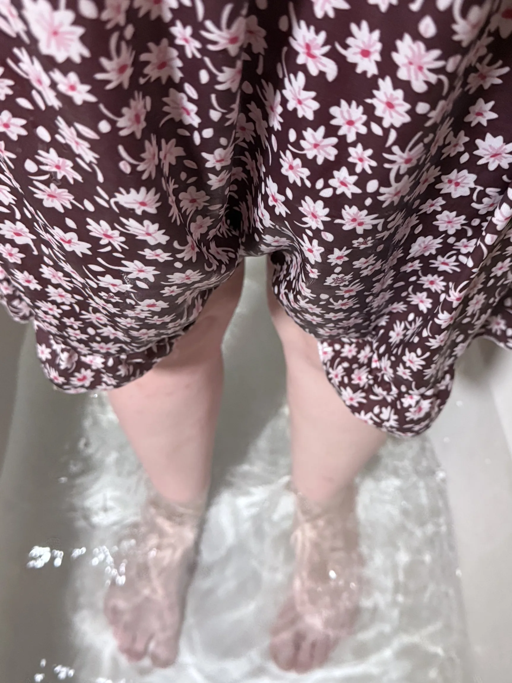 Bathed in a dress