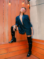 Boss Bitch in a Blazer & Black Latex Boots cover image
