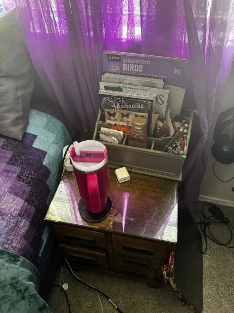 Bed and night stand photo set